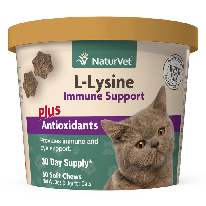 NATURVET LLYSINE IMMUNE SUPPORT FOR CATS (60 CT) The Paw Barn Your